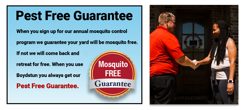 Pest Free Guarantee - When you sign up for our annual mosquito control program we guarantee your yard will be mosquito free - if not we will come back and retreat for free - when you use Pest Force you always get our Pest Free Guarantee