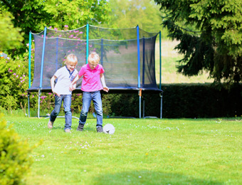 Children playing soccer