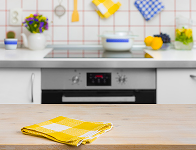 Kitchen counter and stove